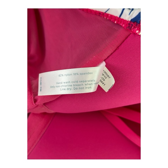 Swim by Cacique 2 Piece Bathing Suit Sz 24 TOP Sz 26 SKIRT Hot Pink Summer Flor… - Picture 6 of 15